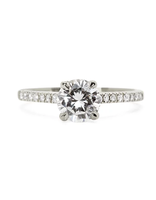 Nick Engel Apex Engagement Ring with Small Side Diamonds in 18k White Gold