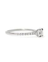 Nick Engel Apex Engagement Ring with Small Side Diamonds in 18k White Gold