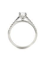 Nick Engel Apex Engagement Ring with Small Side Diamonds in 18k White Gold