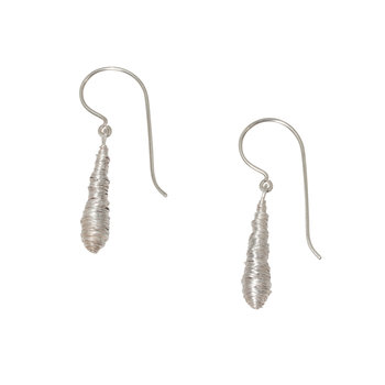 Hanging Wire Wrap Earrings in Silver