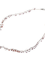 Long Garnet Bead Loops Necklace