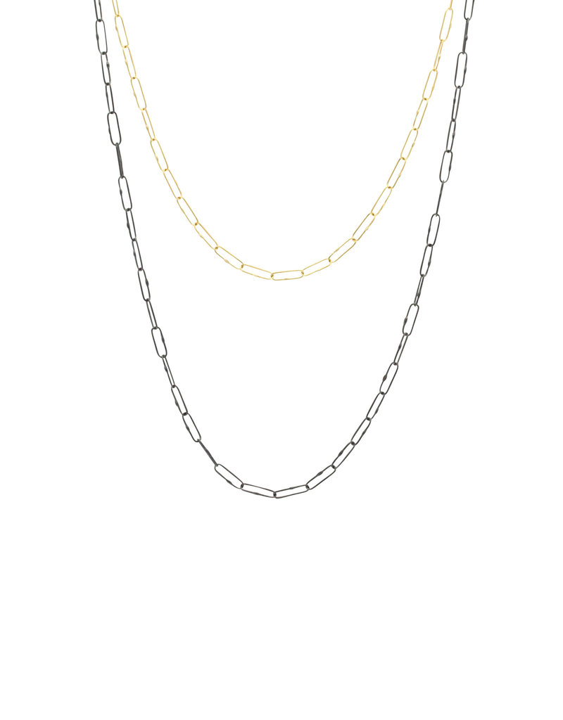 Medium Weight Short Links Chain in Oxidized Silver - 24"