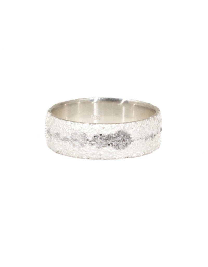 Wide Fog Sand Band in Silver