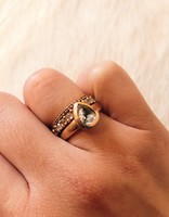 Teardrop White Rose Cut Diamond Ring in 14k Rose Gold
