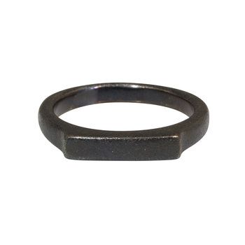 3.75mm Thin Channel Ring in Oxidized Silver
