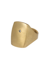 Bronze Box Ring with White Diamond