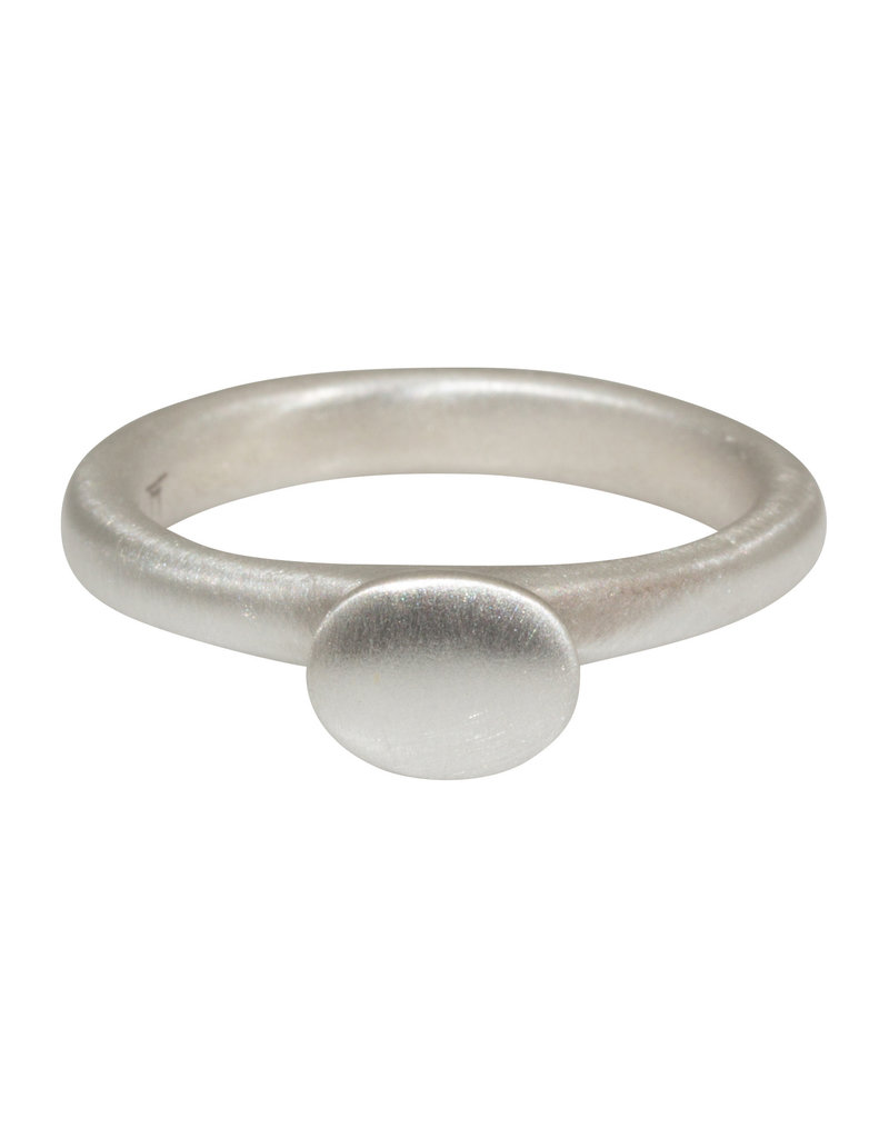 Button Ring in Silver