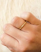 Single Beaded Band in 18k Yellow Gold