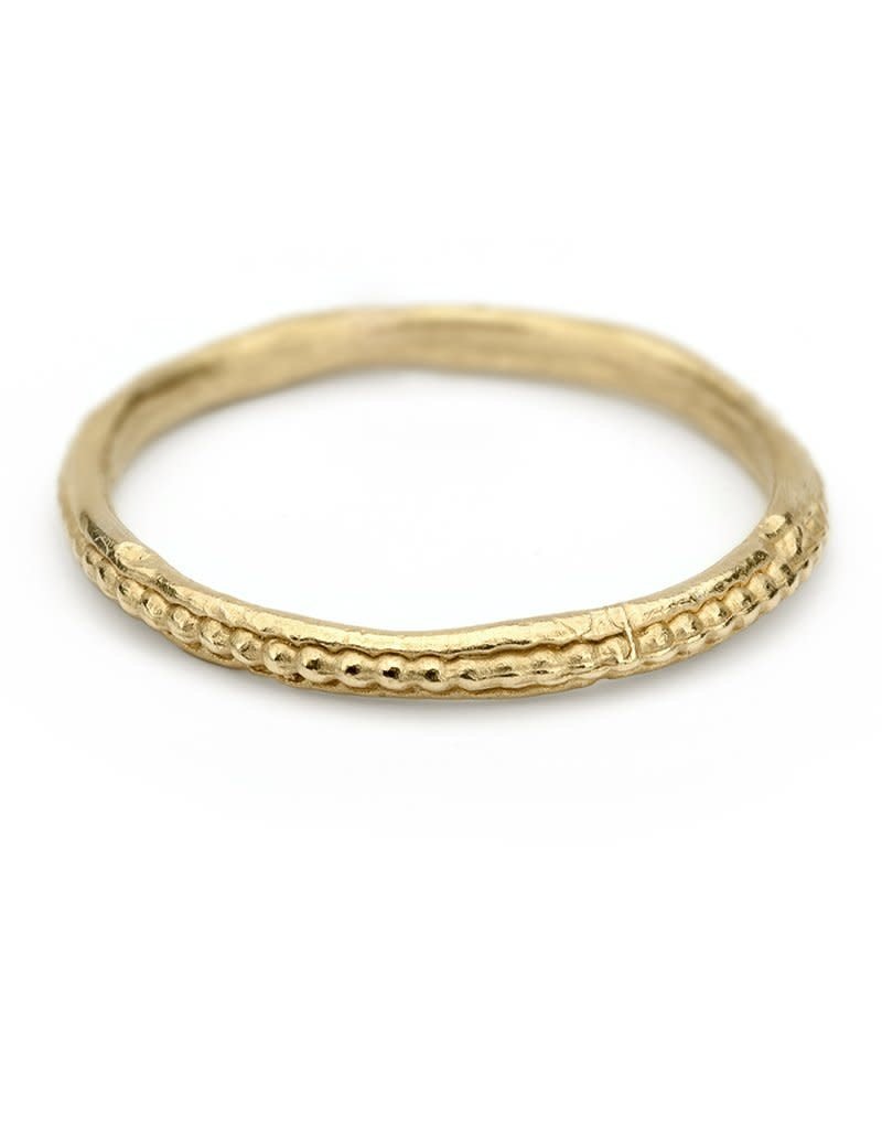 Single Beaded Band in 18k Yellow Gold