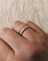 Small Crater Ring in Silver