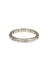 2.5mm Modeled Band with White Diamonds in 14k X-1 White Gold