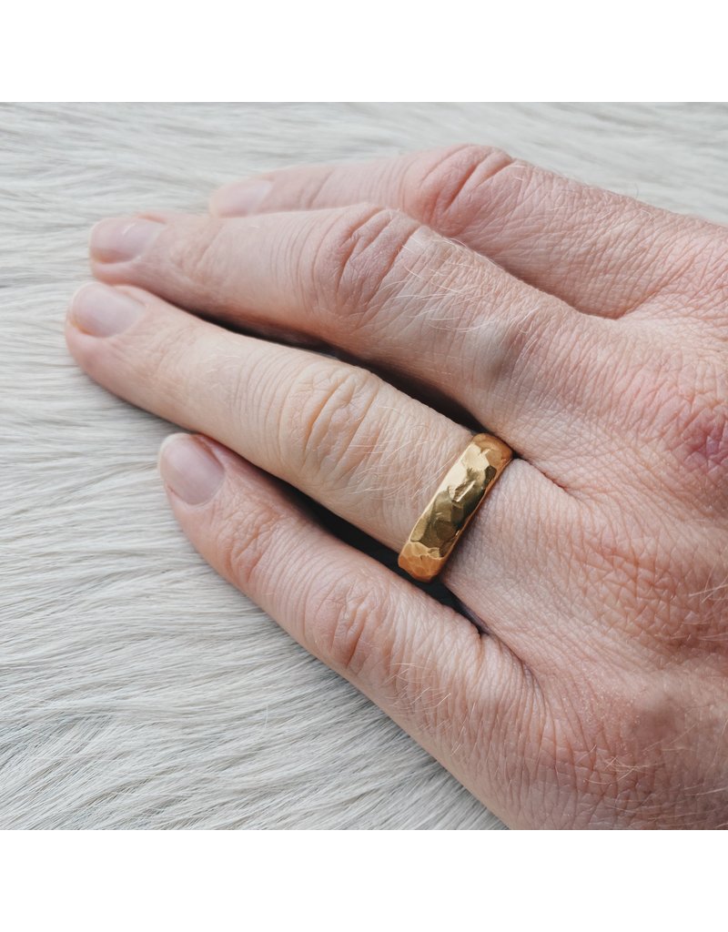 6mm Rough Band in 18k Rose Yellow Gold