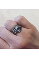 Organic Oval Grey Sapphire Ring in Palladium