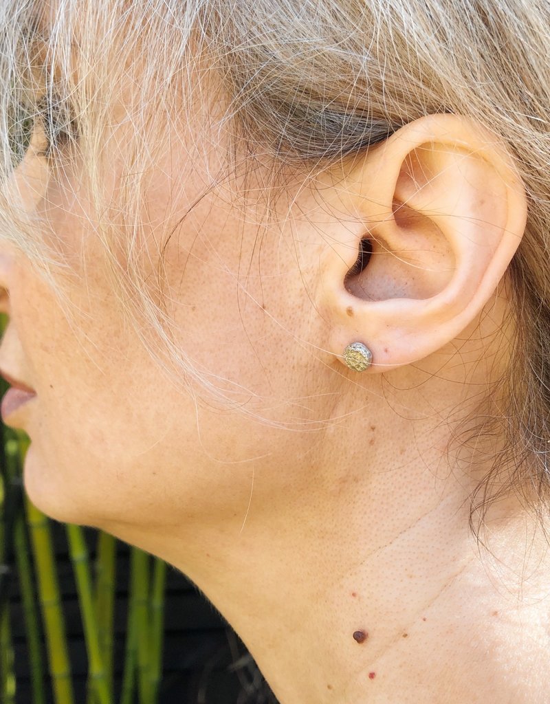 Mini Topography Post Earrings in Silver