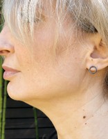 O Post Earrings in Oxidized Silver