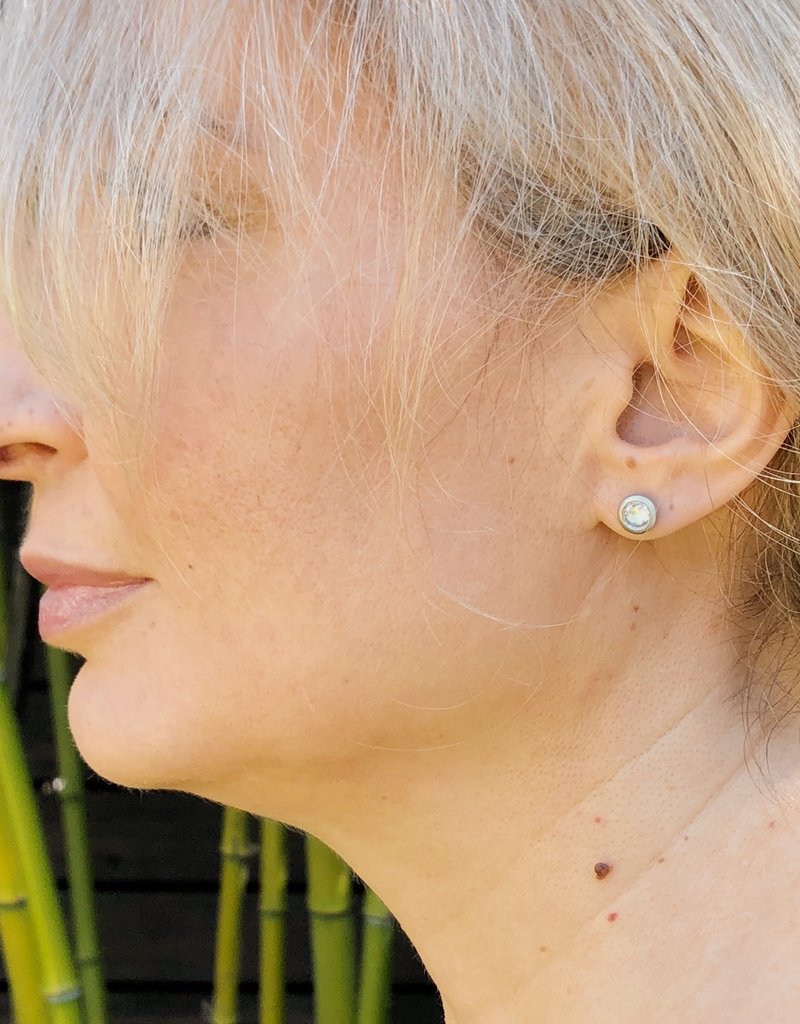 Mogul Rosecut Diamond Post Earrings in Platinum