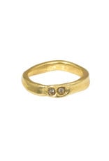 Double White Sapphire Ring in Brass