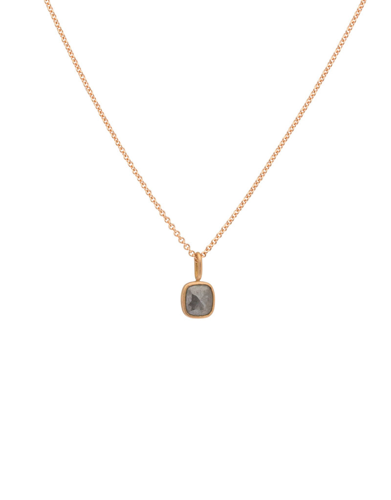 Private Consigner Grey Diamond Pendant in 14k Rose Gold