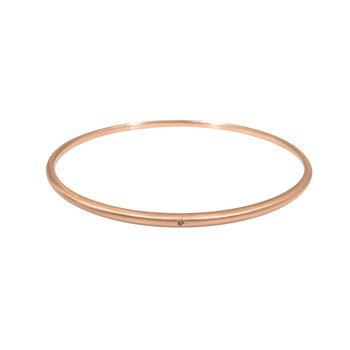 Delicate Tapered Bangle in 18k Rose Gold with Light Cognac Diamond