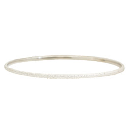 Round Sand Bangle in Silver