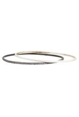 Round Sand Bangle in Silver