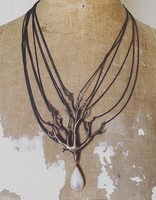 Tree Drop Necklace in Bronze with Mabe Pearl