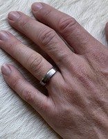 6mm Finger Shaped Band in Titanium with Centered Palladium Inlay