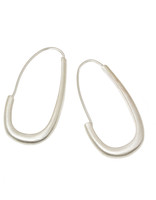 Oval Katachi Hoops in Silver