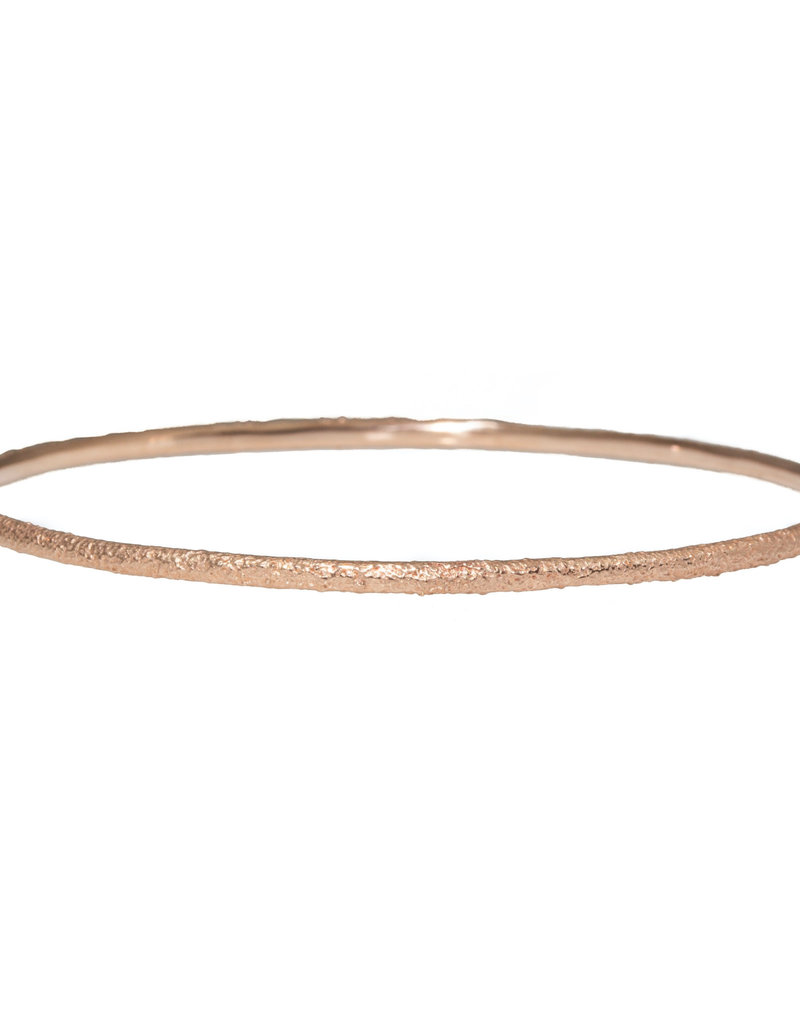 Round Sand Bangle in 14k Rose Gold