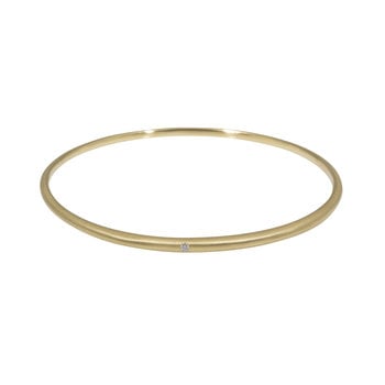 Delicate Tapered Bangle 14k Yellow Gold with White Diamond