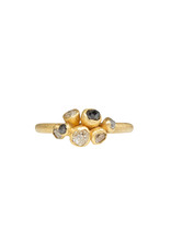 Mixed Diamond Cluster Ring in 18k Yellow Gold