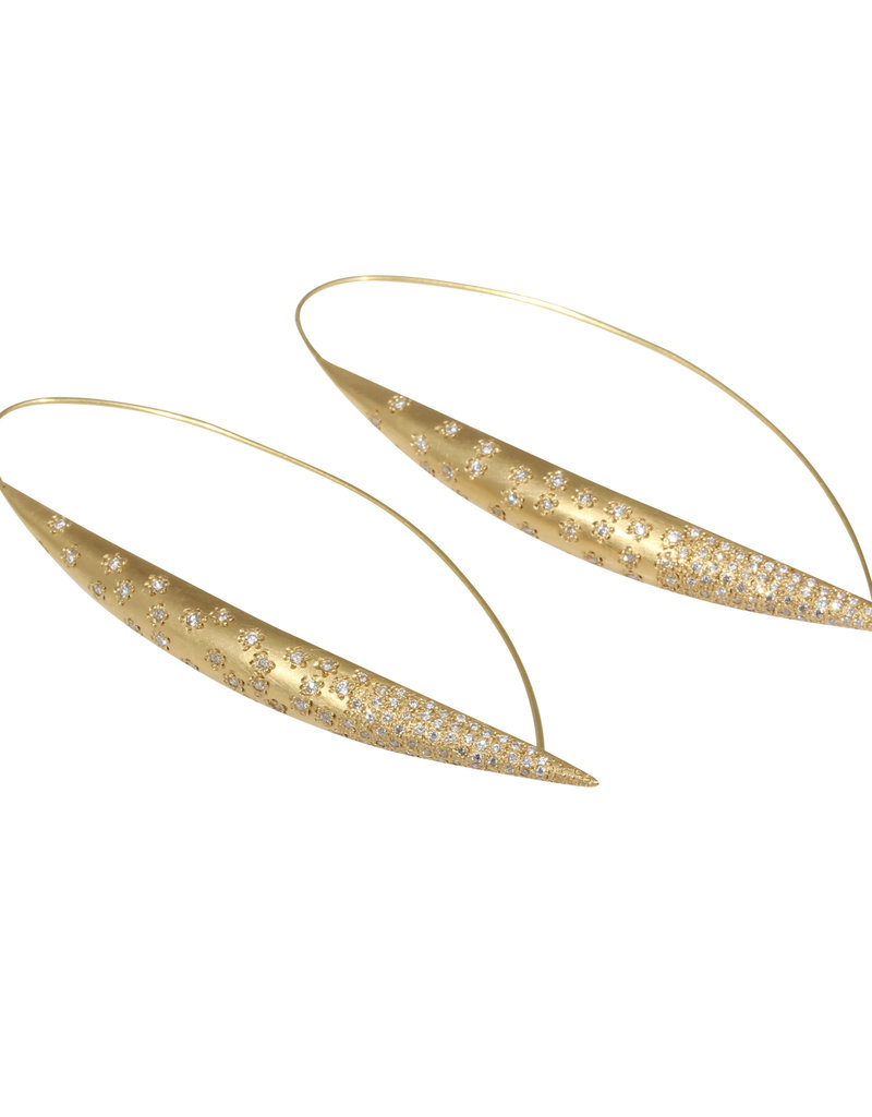 Frost Earrings with Diamonds in 18k Yellow Gold