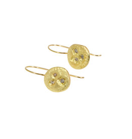 Hammered Nest Drop Earrings in 18k Yellow Gold
