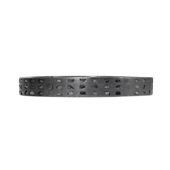 Parts of Four Linear Mega Pavé Sistema Bracelet in Blackened Silver