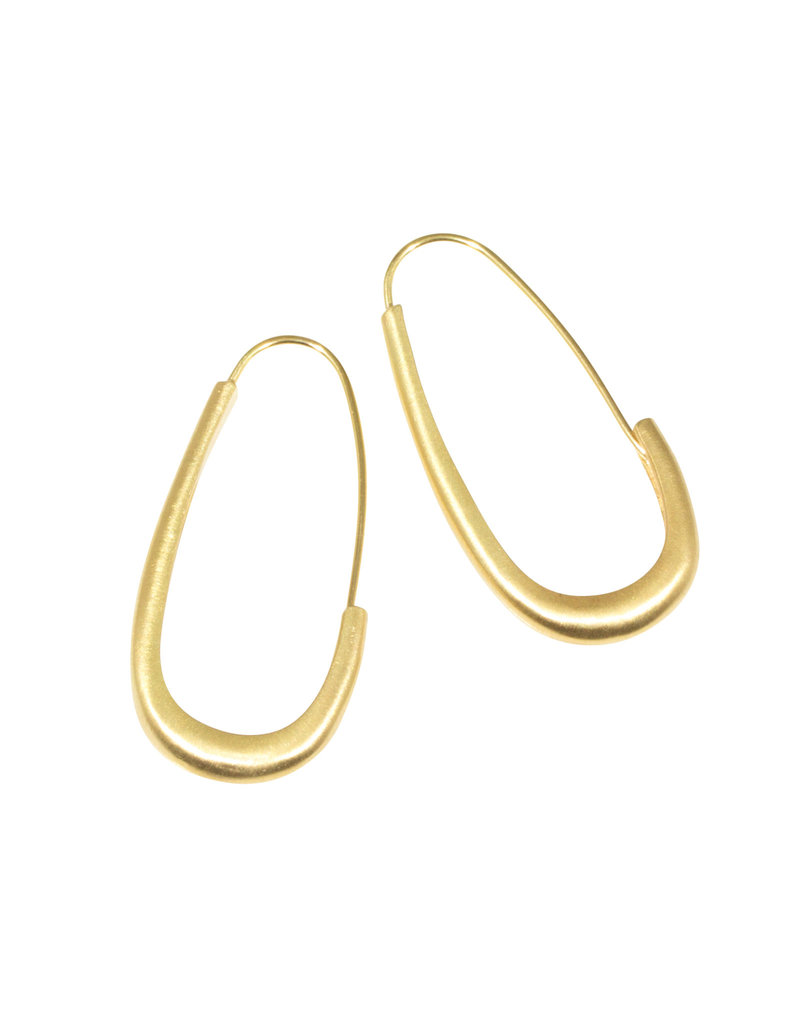 Oval Katachi Hoop Earrings in 18k Yellow Gold