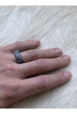 Wide Topography Signet Ring in Oxidized Silver