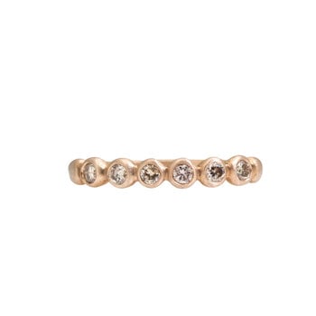 Marian Maurer Porch Skimmer Band with 2mm Champagne Diamonds in 18k Bronze Gold