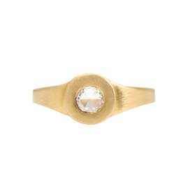 Marian Maurer City Ring with Rosecut Diamond in 18k Yellow Gold