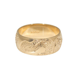 Engraved Snake Band in 14k Yellow Gold