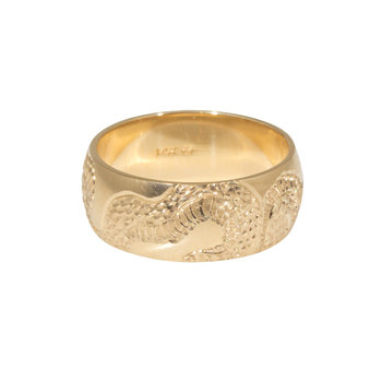 Engraved Snake Band in 14k Yellow Gold