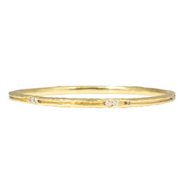 Channel Bracelet in 18k Yellow Gold with 9 White Diamonds