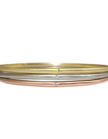 Delicate Tapered Bangle 14k Yellow Gold with White Diamond