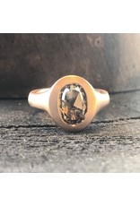 Oval Cognac Diamond Ring in 14k Rose Gold