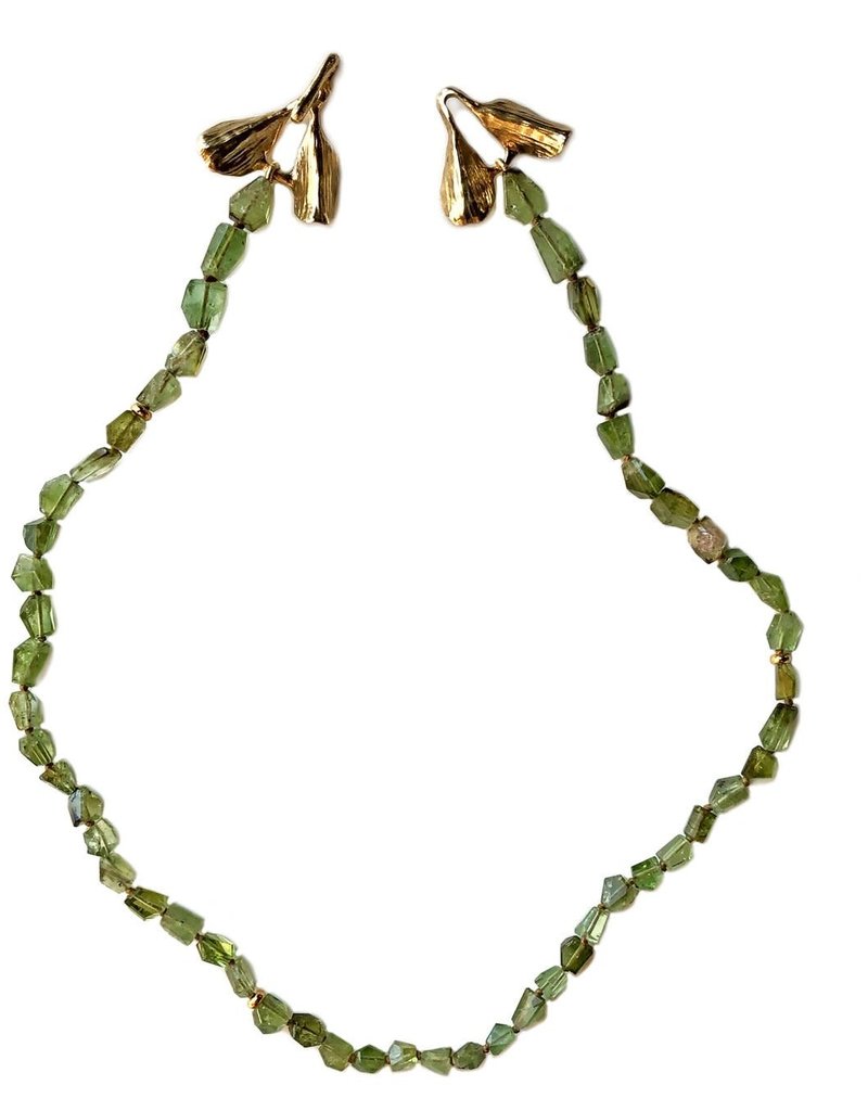 Tsavorite Garnet Necklace with Dyad Clasp in Yellow Bronze