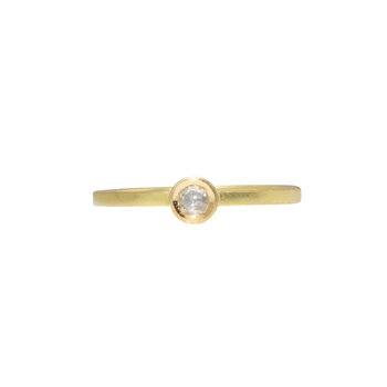 Single Rosecut Diamond Solitaire Ring in 18k Yellow Gold