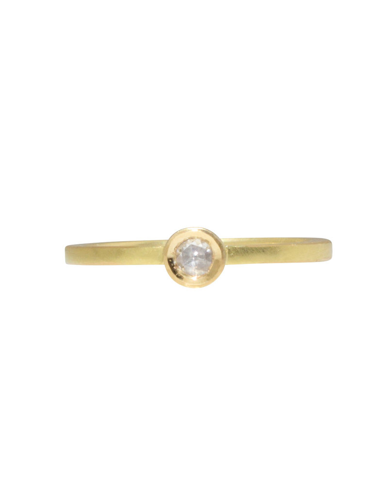 Single Rosecut Diamond Solitaire Ring in 18k Yellow Gold