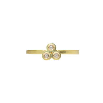 Triple Rosecut Diamond Ring in 18k Yellow Gold