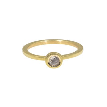 Rosecut Diamond Ring in 18k Yellow Gold