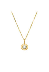 Sand Cup Pendant with White Diamond in 18k Yellow Gold