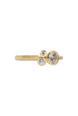 Cluster Engagement Ring in 18k Yellow Gold (CZ Sample)